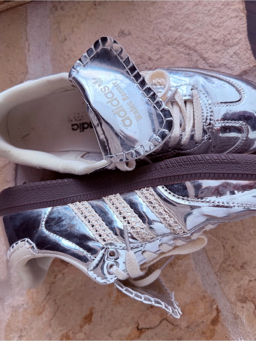 adidas Metallic Silver Retro Trainers